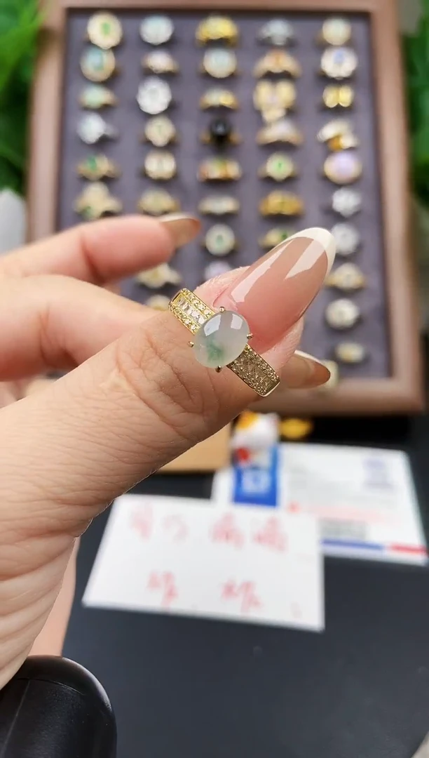 银S925镶嵌戒指翡翠21