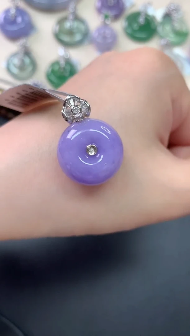 翡翠18K金镶嵌吊坠(不含链)X442|9800