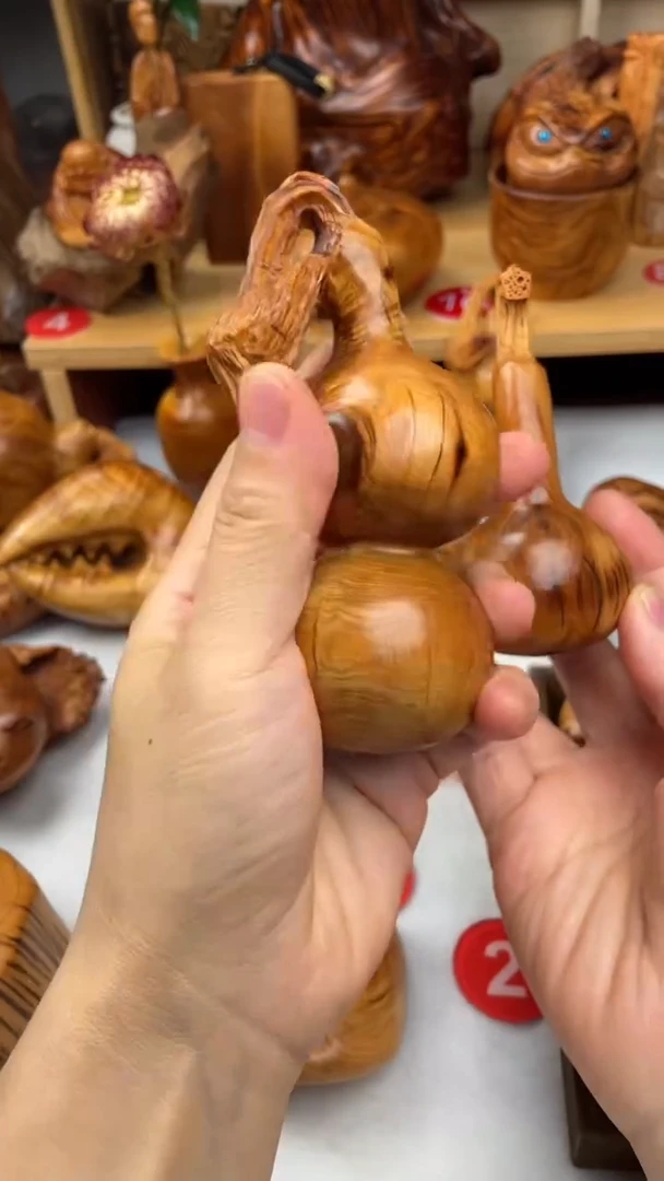 木用*X太行崖柏陈化黑油精品葫芦-陈化料默认带碳化带陈化黑线