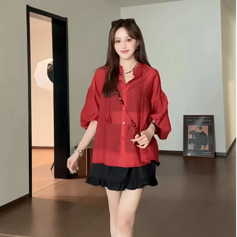 大码韩版设计感木耳边松紧腰黑色短裙夏季遮胯显瘦百搭学生半身裙