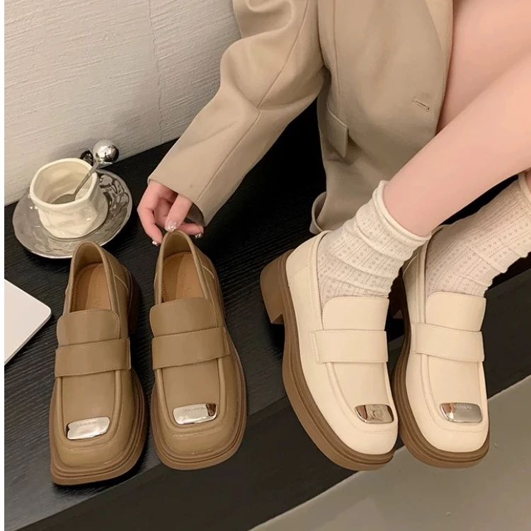 乐福鞋夏季新款百搭2025休闲平地百搭学生通勤职业小皮鞋