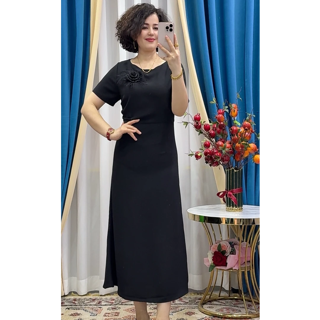 K2403时尚高档春夏连衣裙黑色