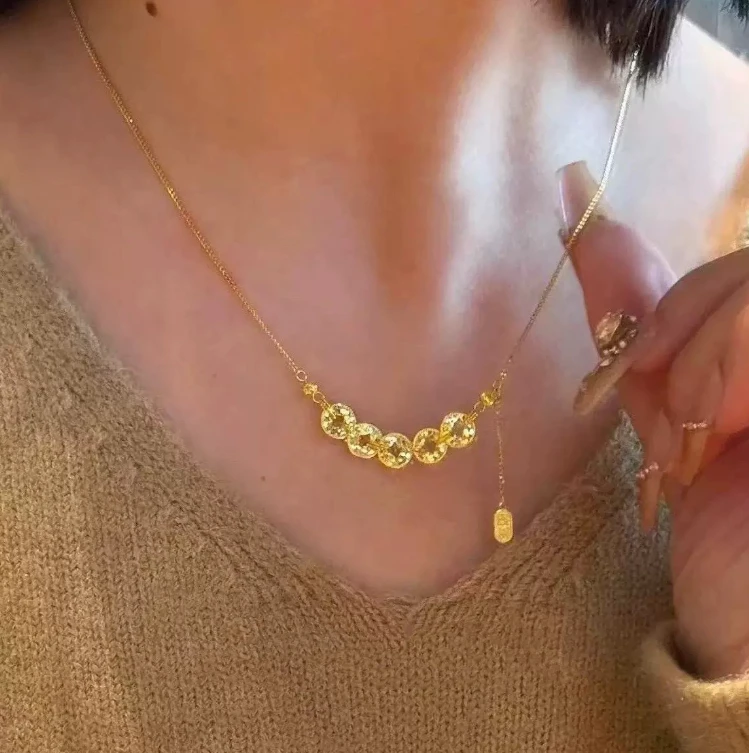 金潮生 项链    K黄色五帝钱币手链项链