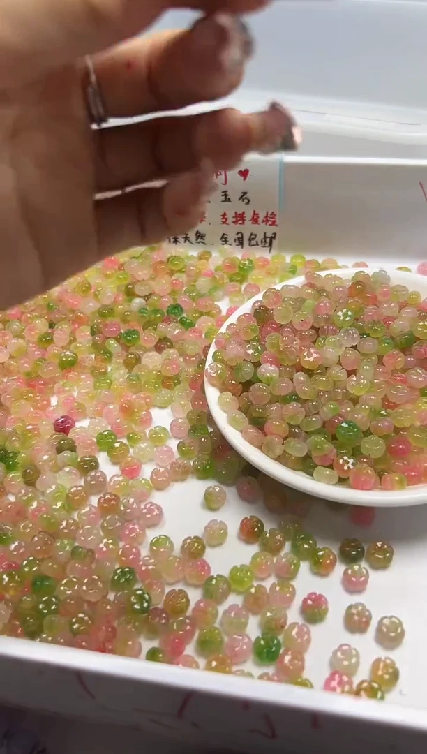 未镶嵌颈饰玛瑙/玉髓w2868水蜜桃五瓣花8mm*10颗