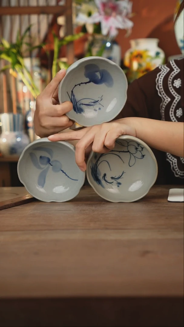 瓷片景德镇设计师釉下手绘陶瓷餐具