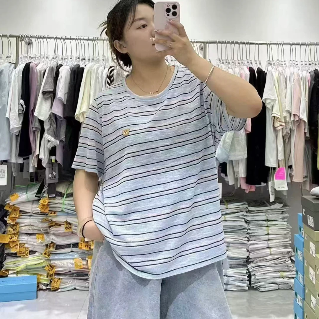 【胜华严选】夏季圆领条纹设计款短袖