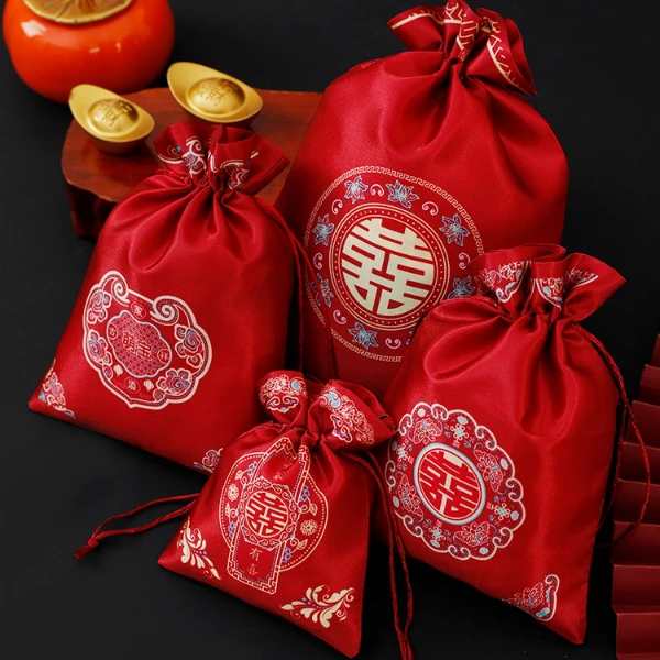 抽绳喜糖袋子结婚专用婚礼宝宝满月糖果袋礼袋喜糖盒子回礼包装袋