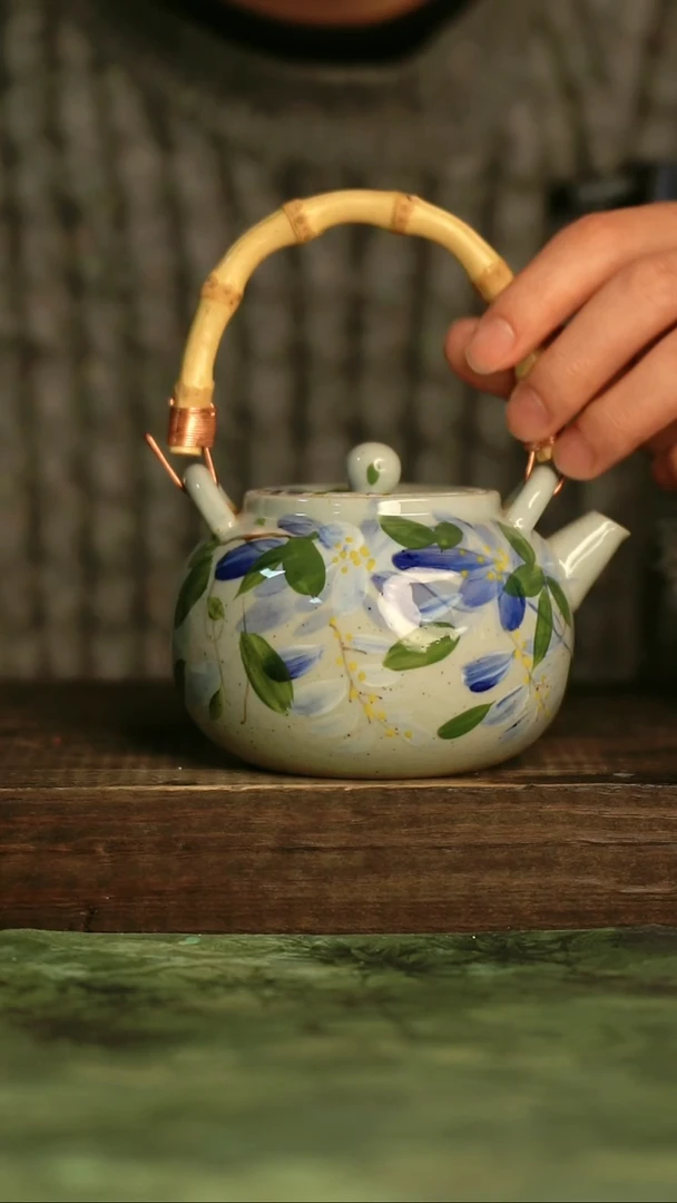 釉下彩手工手绘瓷器青诗集手工手绘瓷器