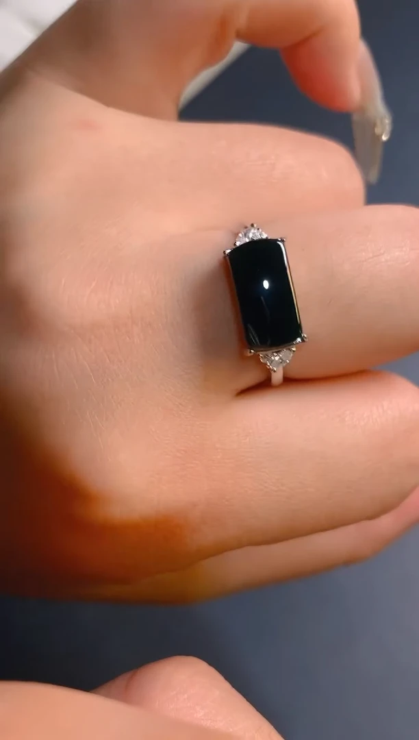 【闪购商品】翡翠耳饰银S925镶嵌天然A货翡翠1