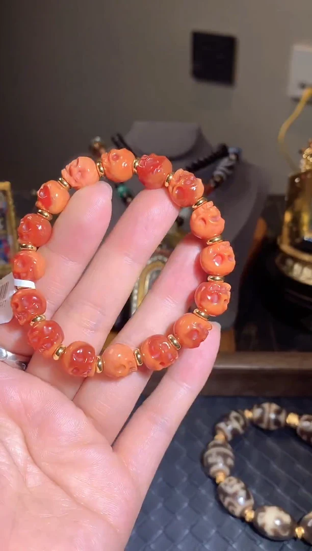 未镶嵌手串玛瑙/玉髓红阿呆手串