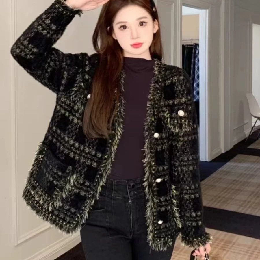 法式高级感小香风网红外套长袖针织开衫