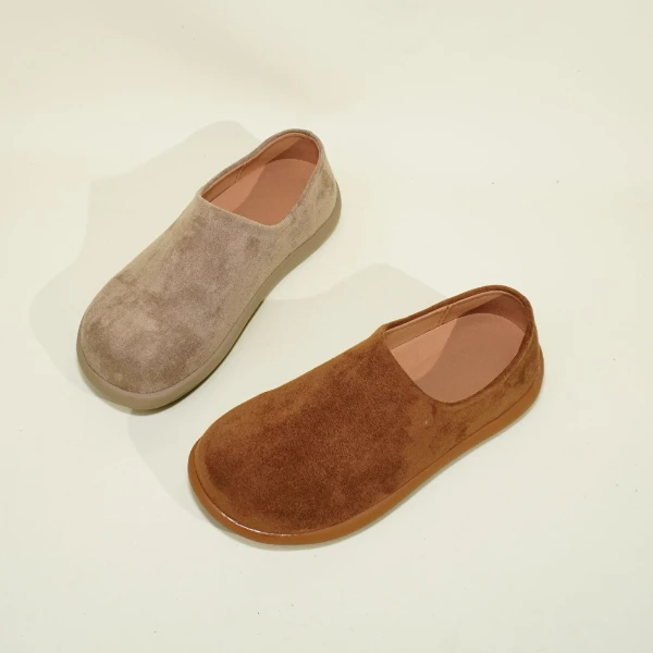 1010 可爱小土豆一脚蹬休闲鞋春季新款磨砂百搭平底休闲女鞋单鞋