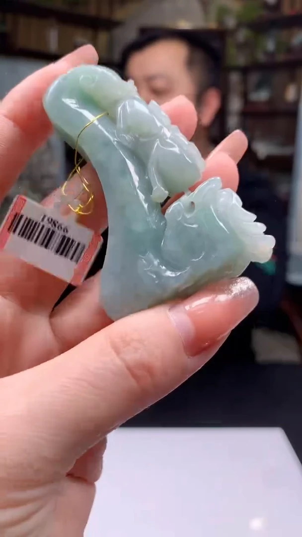 【闪购商品】定制翡翠未镶嵌1076ry-毛货挂件10