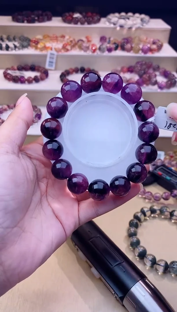 未镶嵌手链水晶紫超七14m+