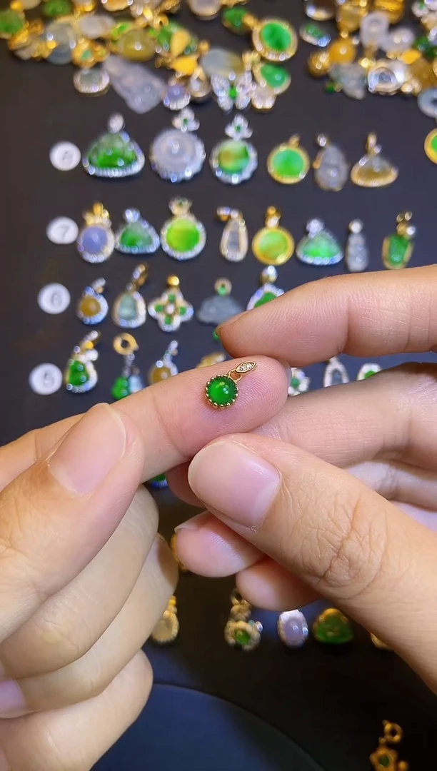 吊坠(不含链)银S925镶嵌翡翠1