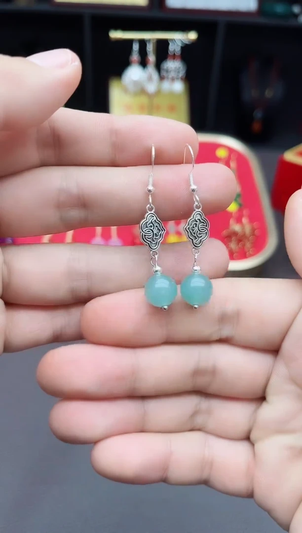 【闪购商品】玛瑙/玉髓耳钉银S925镶嵌721000