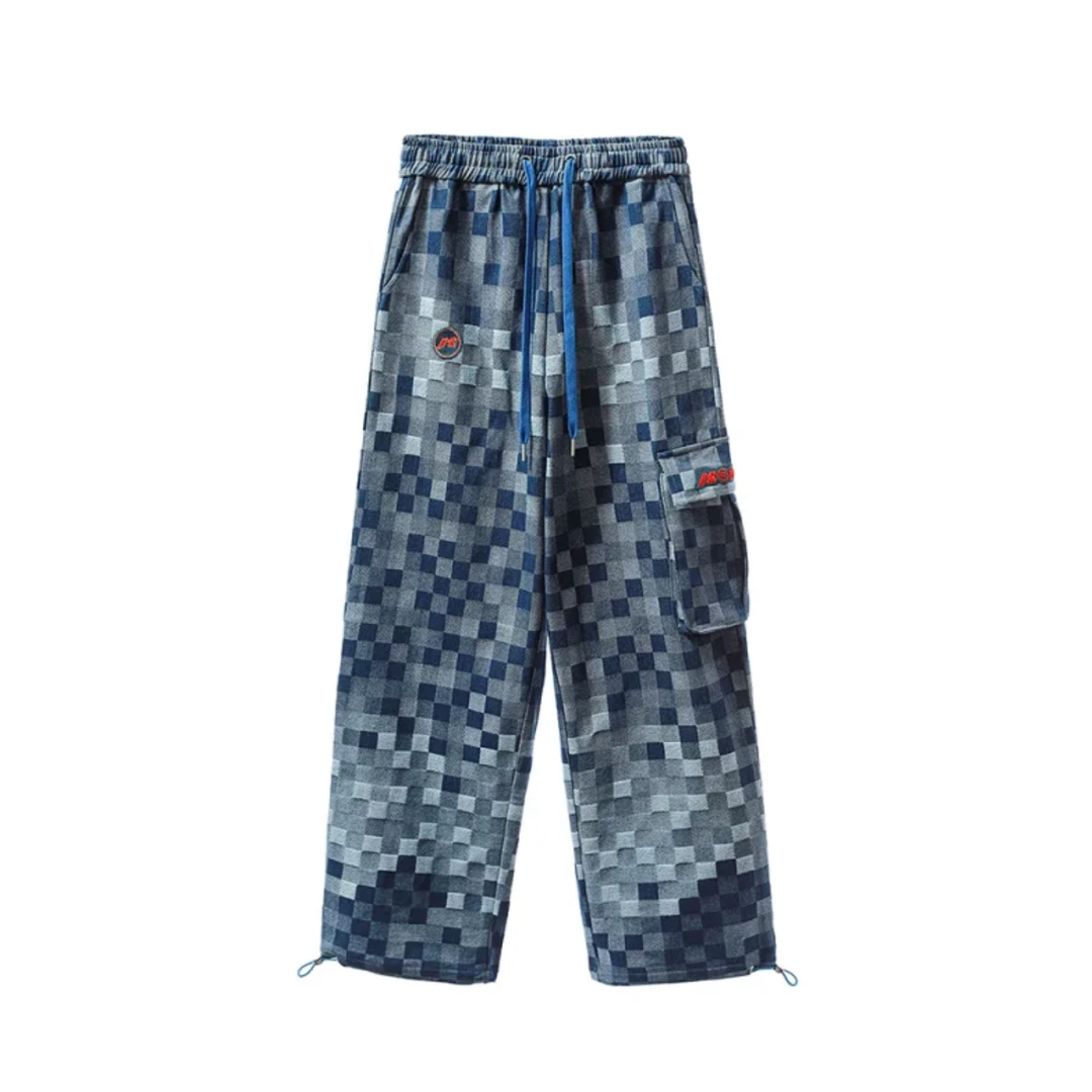 MWM棋盘格工装牛仔裤