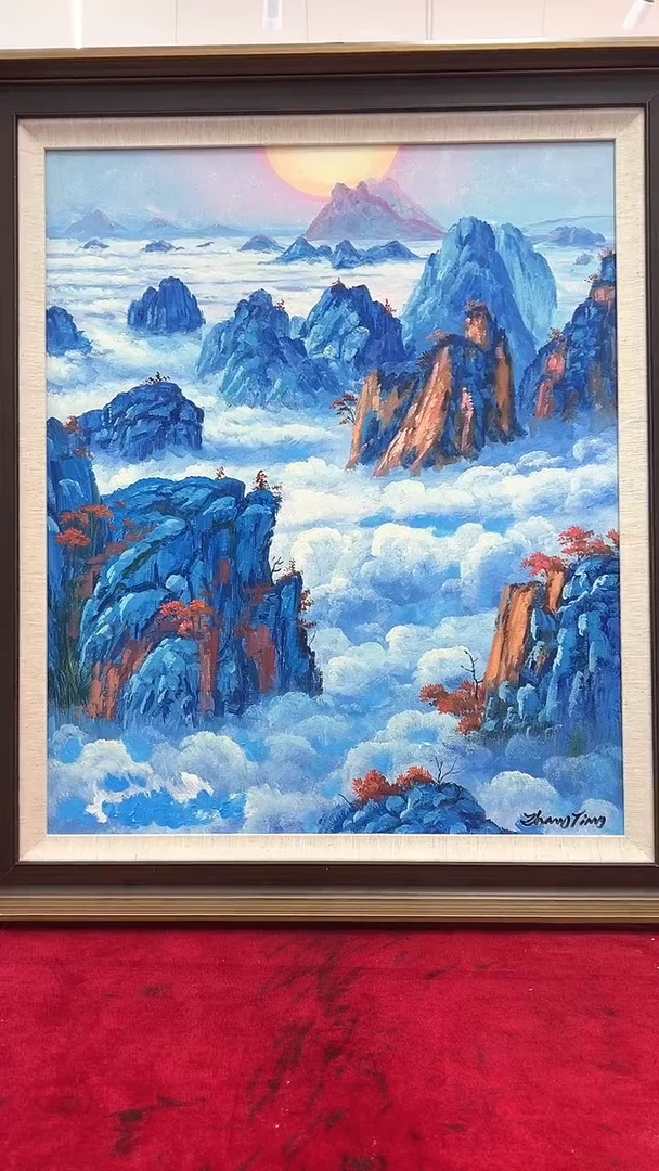 国画张敬油画山水50*60