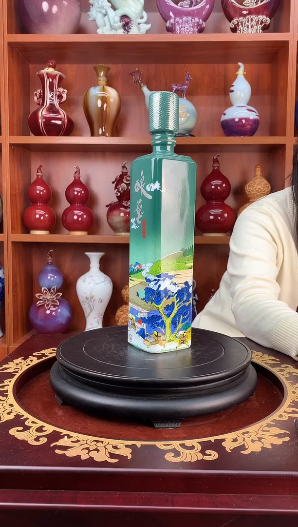 陶1斤装绿方瓶空酒坛