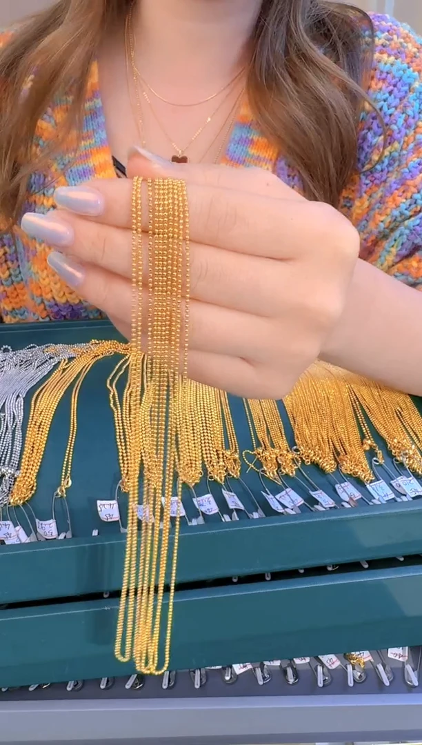 42cm固定不可调节切面珠珠链1.70g（多样性发货）