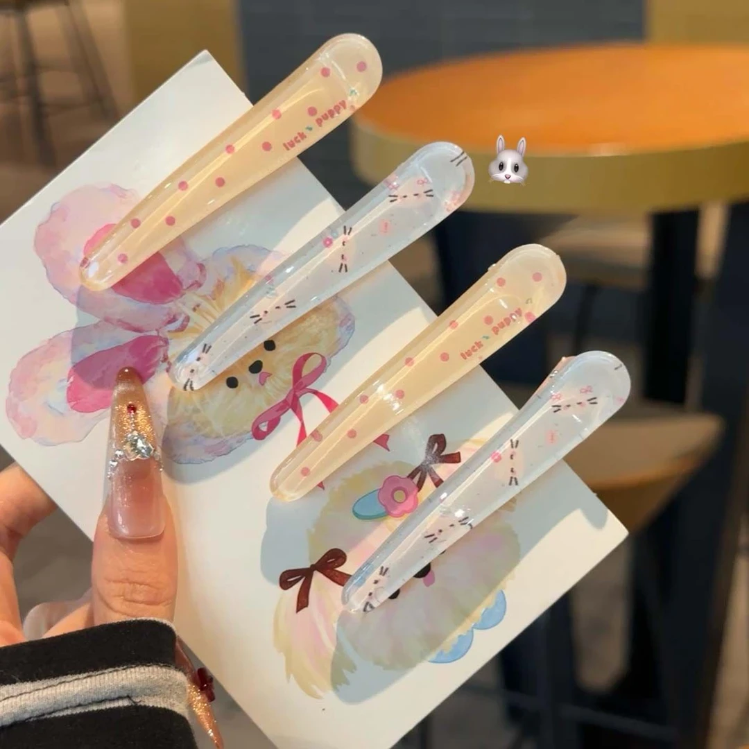 可爱格kt波点鸭嘴夹甜美ins少女心刘海夹卡通百搭简约网红发卡