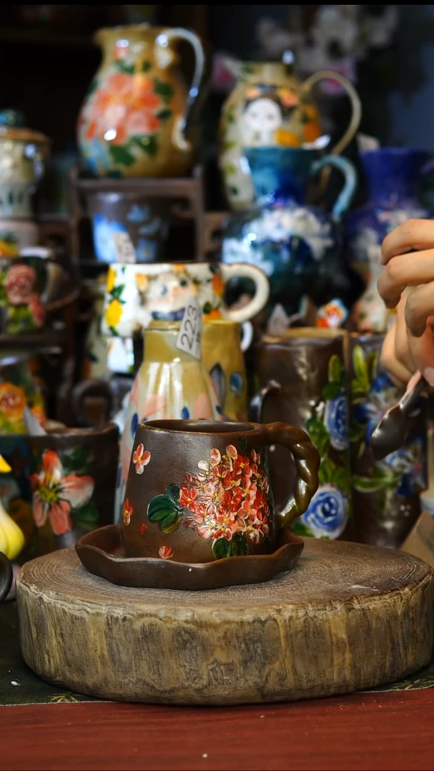 陶瓷234景德镇手工手绘釉下彩