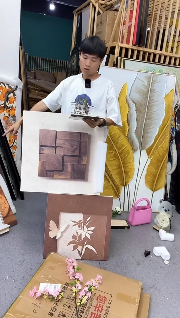 带灯款砂岩画60*60.50*50两个画