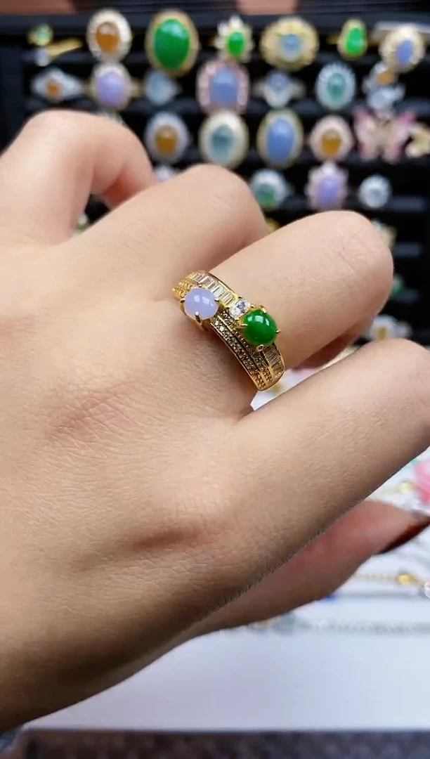 银S925镶嵌戒指翡翠282