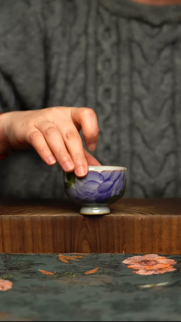 杯釉下彩手工手绘同款陶器