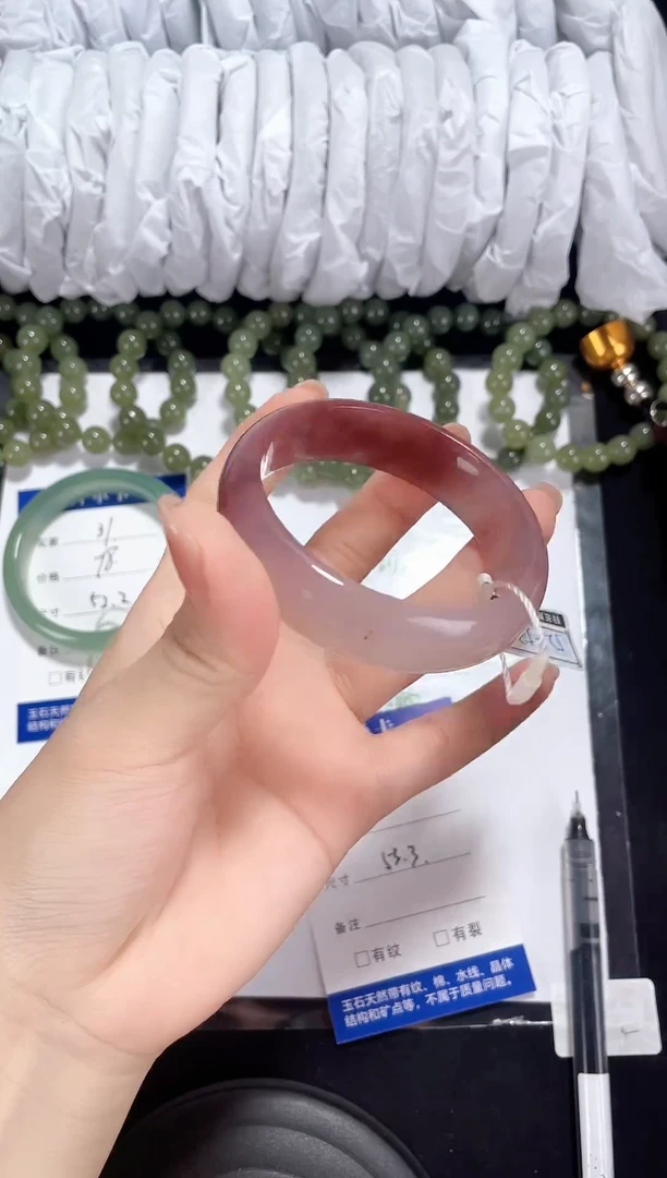 未镶嵌金丝玉石英质玉033 桃花酿 52-53