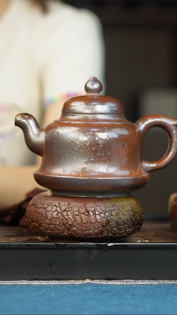 茶壶紫砂柴烧紫砂天青金钟