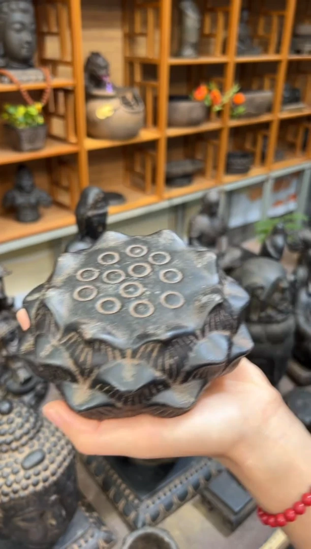 陶土【火山泥】莲蓬实心底座