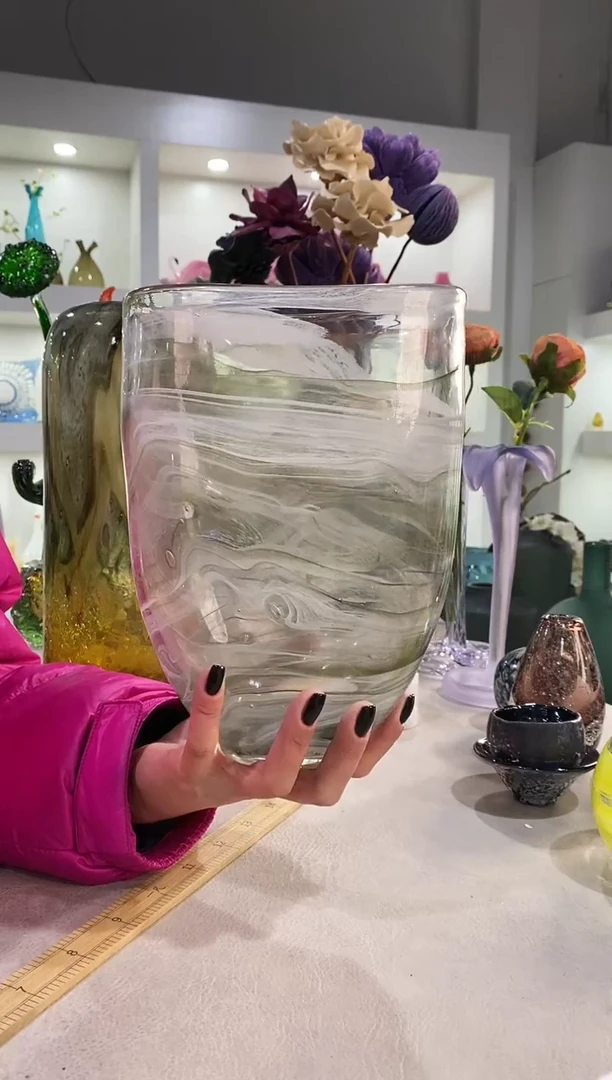 钢****?慕忆家手作琉璃花瓶微瑕