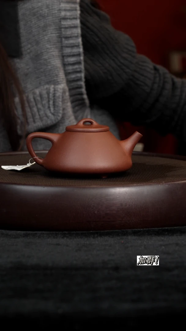 茶壶紫砂DH606898熟栗色紫泥子冶石瓢170c