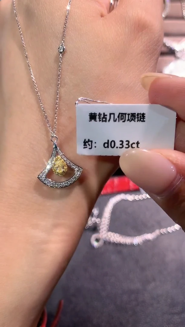 项链18K金镶嵌天然钻石a148