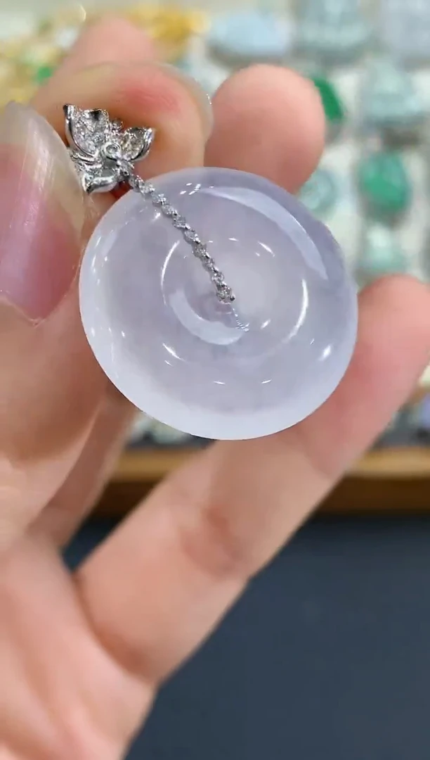 吊坠(不含链)18K金镶嵌翡翠B113