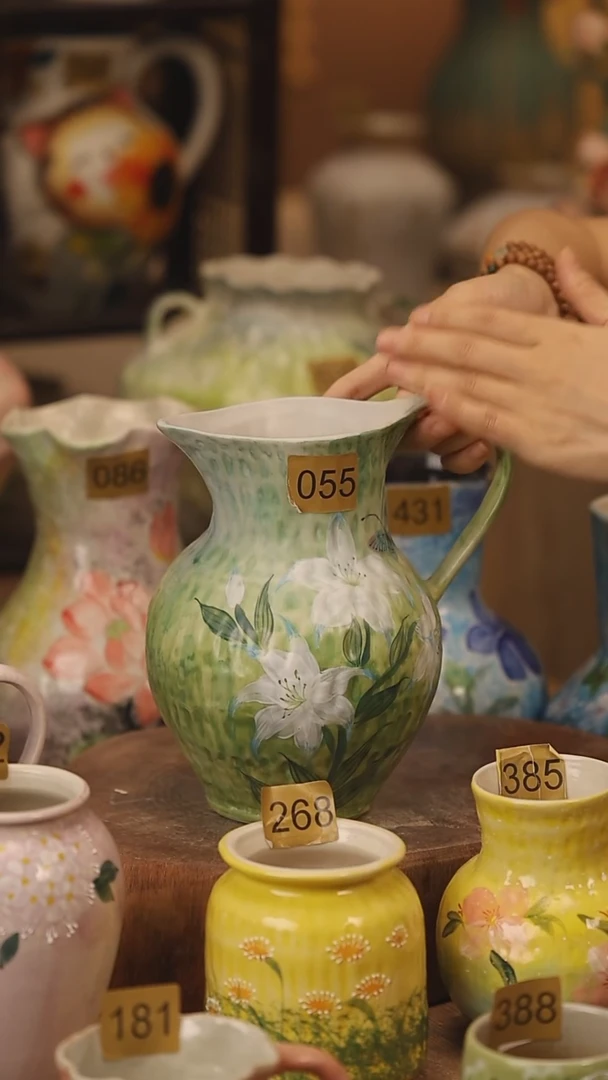 陶瓷055景德镇设计师手作花器摆件侘寂风