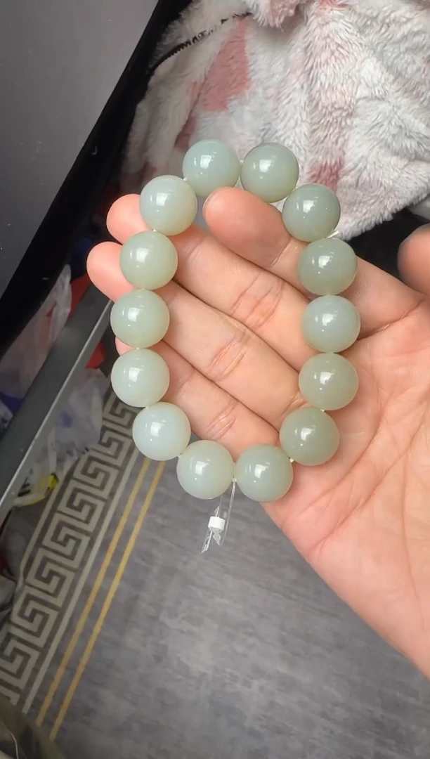 未镶嵌手串和田玉青白玉手串卡16