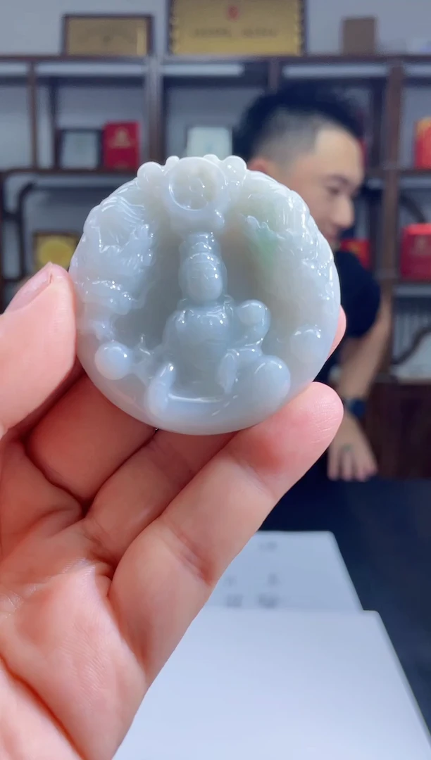 吊坠(不含链)未镶嵌翡翠天然A货翡翠多样性发其一-JYZY-9.6-68