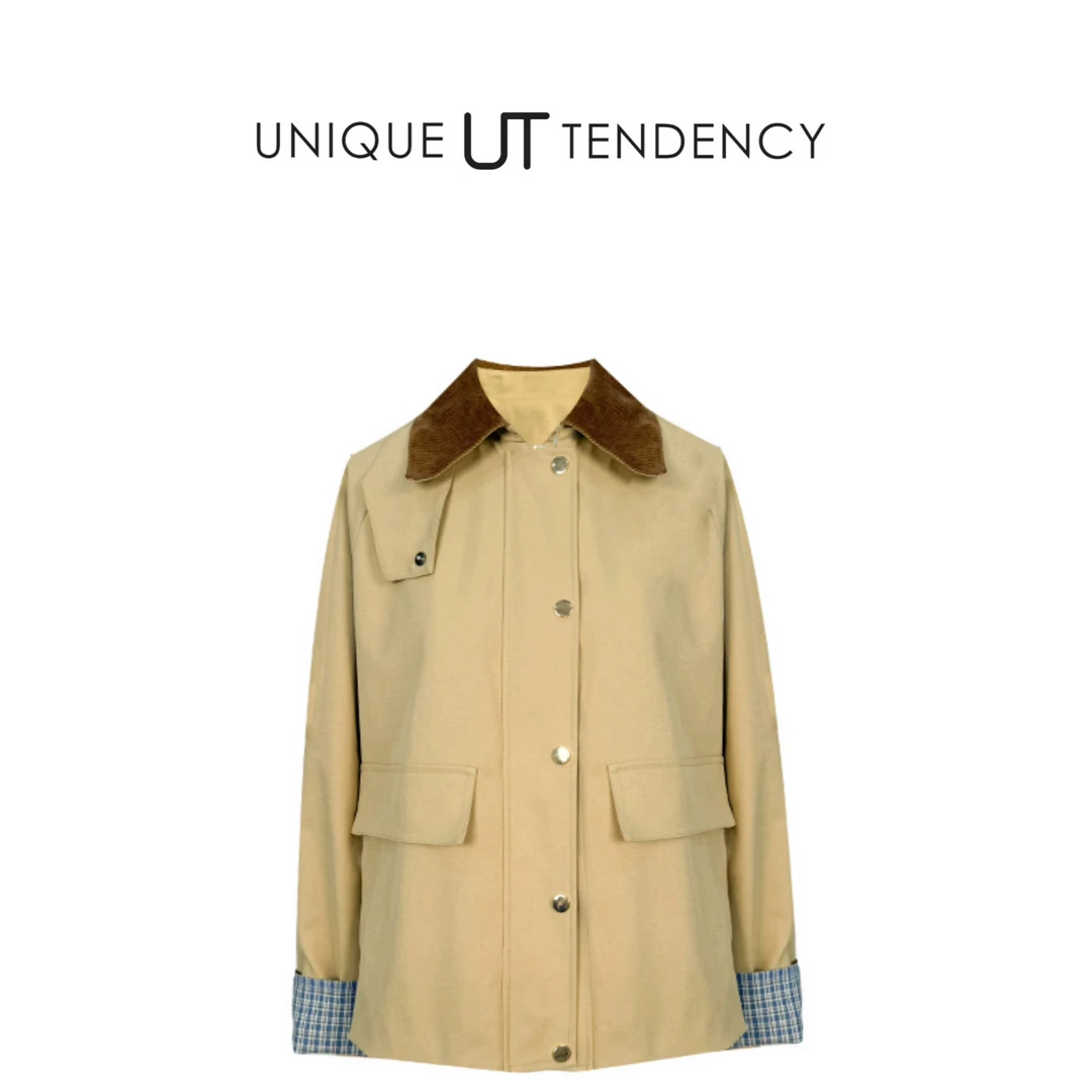 UNIQUE UT TENDENCY卡其色工装外套