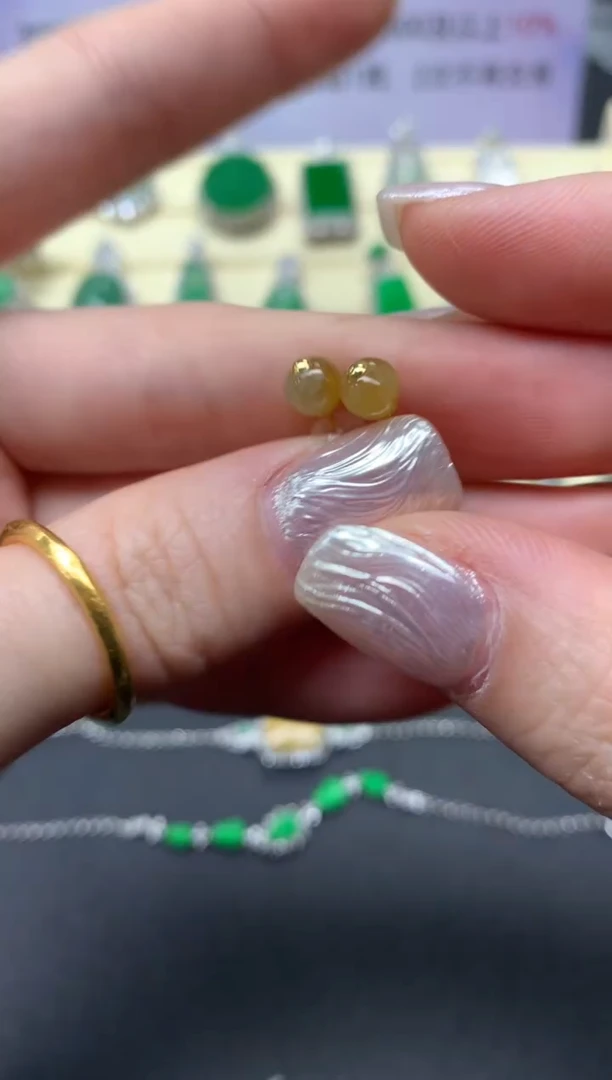 【闪购商品】翡翠耳饰18K金镶嵌耳饰|199