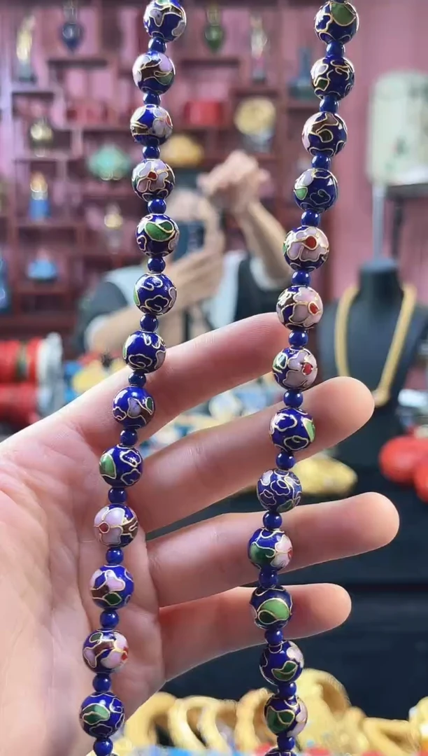 非遗 景泰蓝项链 宝蓝色