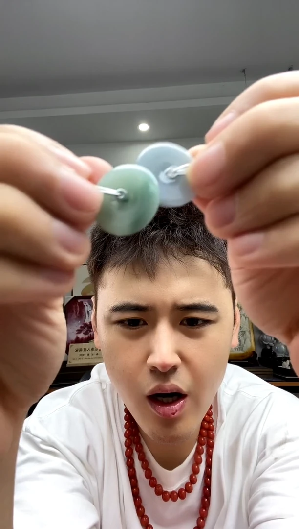 翡翠银S925镶嵌颈饰翡翠平安扣