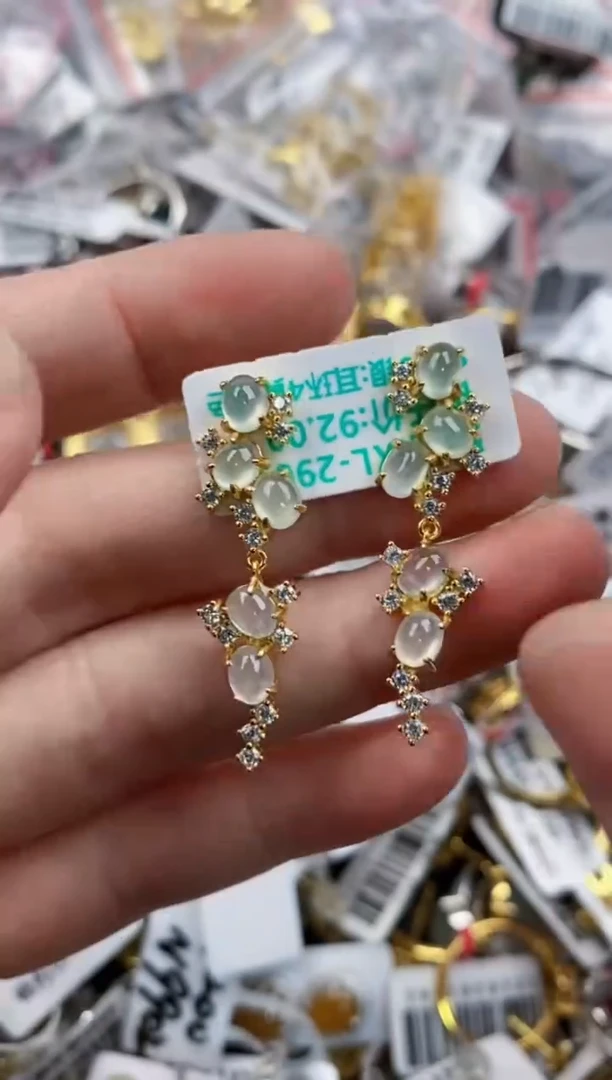 银S925镶嵌戒指翡翠10             1
