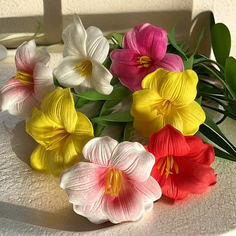 开口笑布朗尼郁金香真花婚礼家居装饰PU材质假花