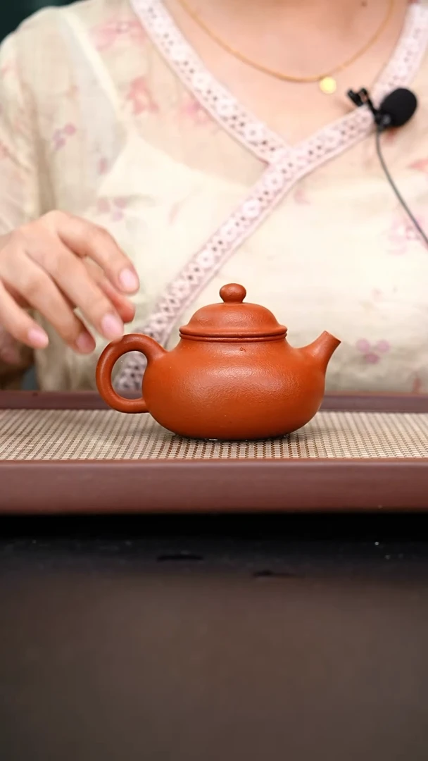 茶壶紫砂全手工纯红降坡粗砂容天240