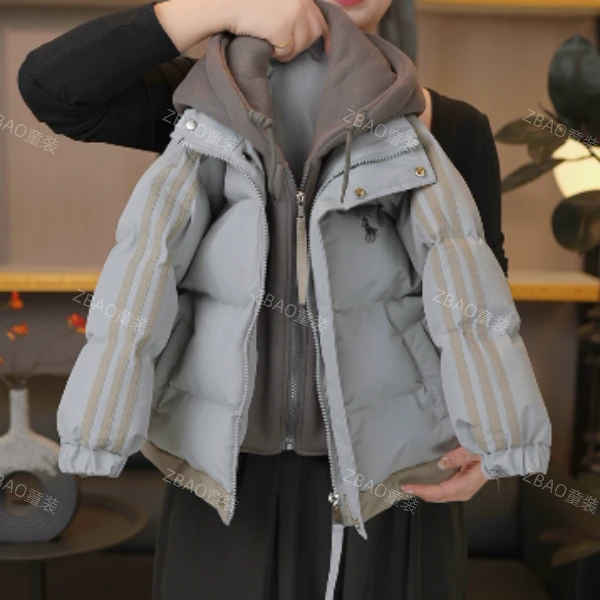 【现货48小时】男童中大童儿短款穿加厚羽绒棉服