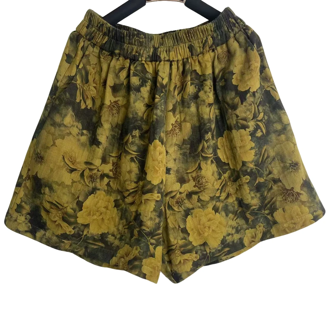 恬小霓（玲玲姐精选）3821/黄玫瑰/短裤/松紧腰/休闲/时尚