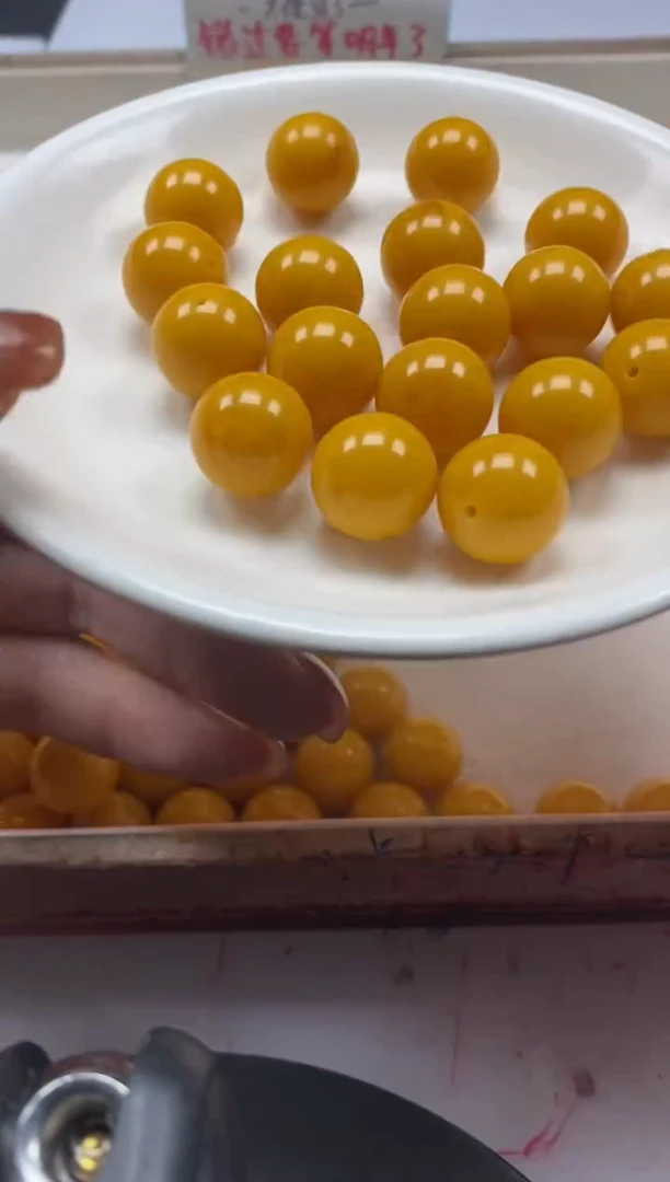 【闪购商品】蜜蜡颈饰未镶嵌w163老蜡蜜蜡14mm*4颗