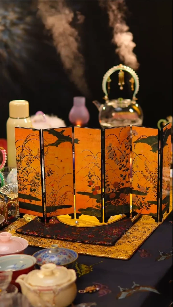 050大漆桌摆小屏风